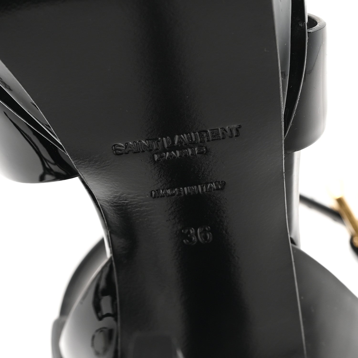 Saint Laurent Patent Tribute 105 Platform Sandals 36 Black 7 of 10