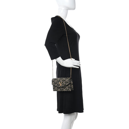 Versace Coated Canvas Virtus La Greca Signature Shoulder Bag Black Khaki 2 of 11