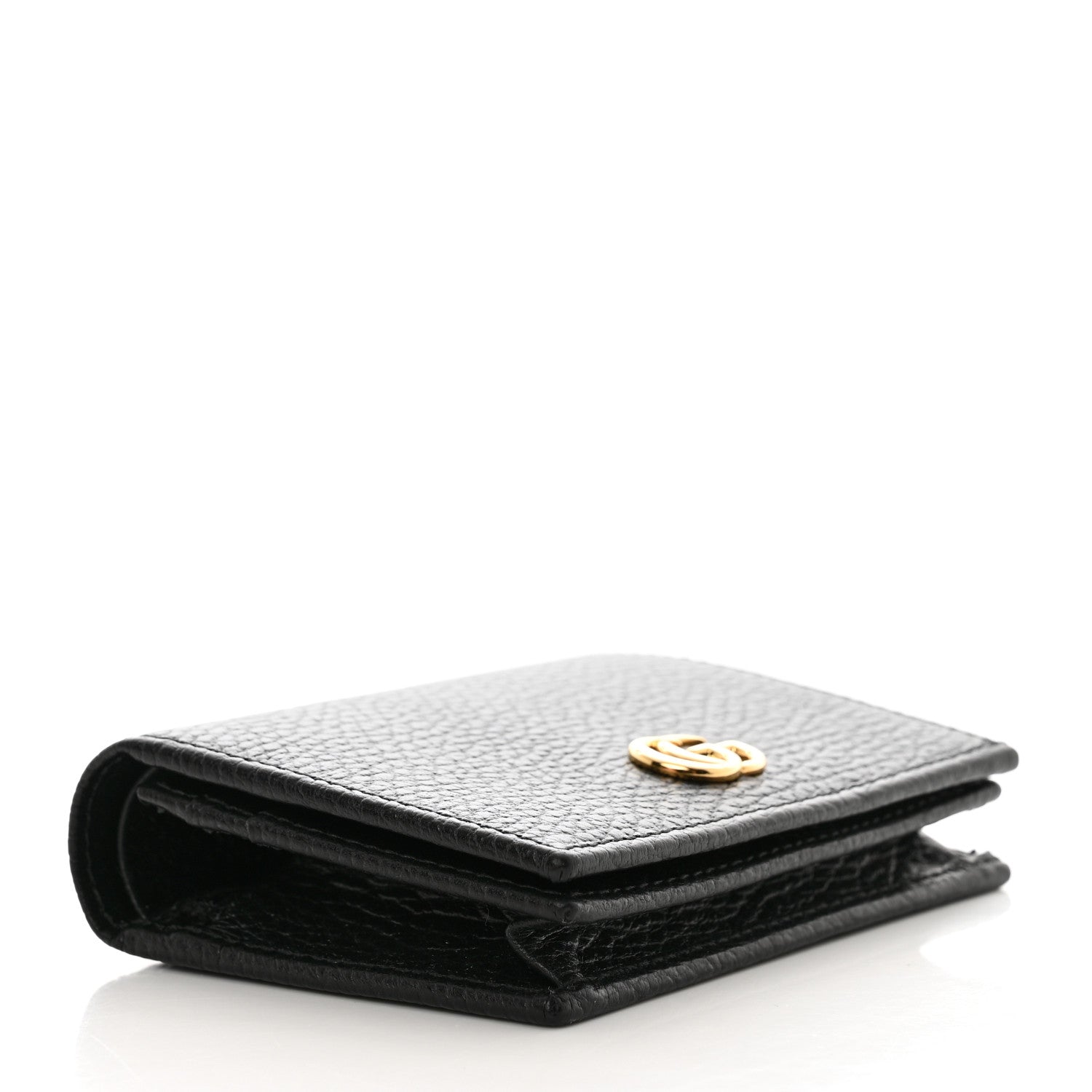 Gucci Pebbled Calfskin GG Marmont Card Case Black 4 of 8