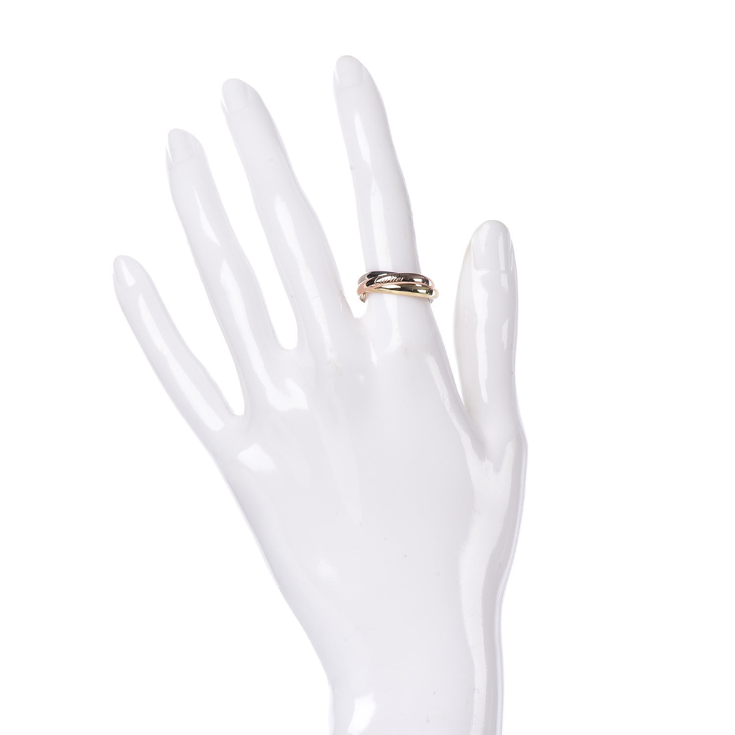Cartier 18K Pink Yellow White Gold Classic Trinity Ring 53 6.5 2 of 6