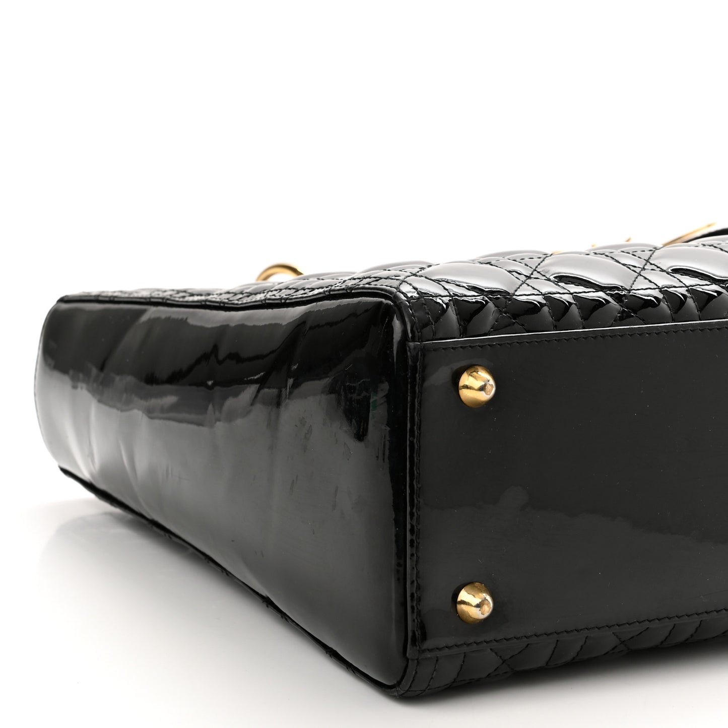Patent Cannage Large Lady Dior Black