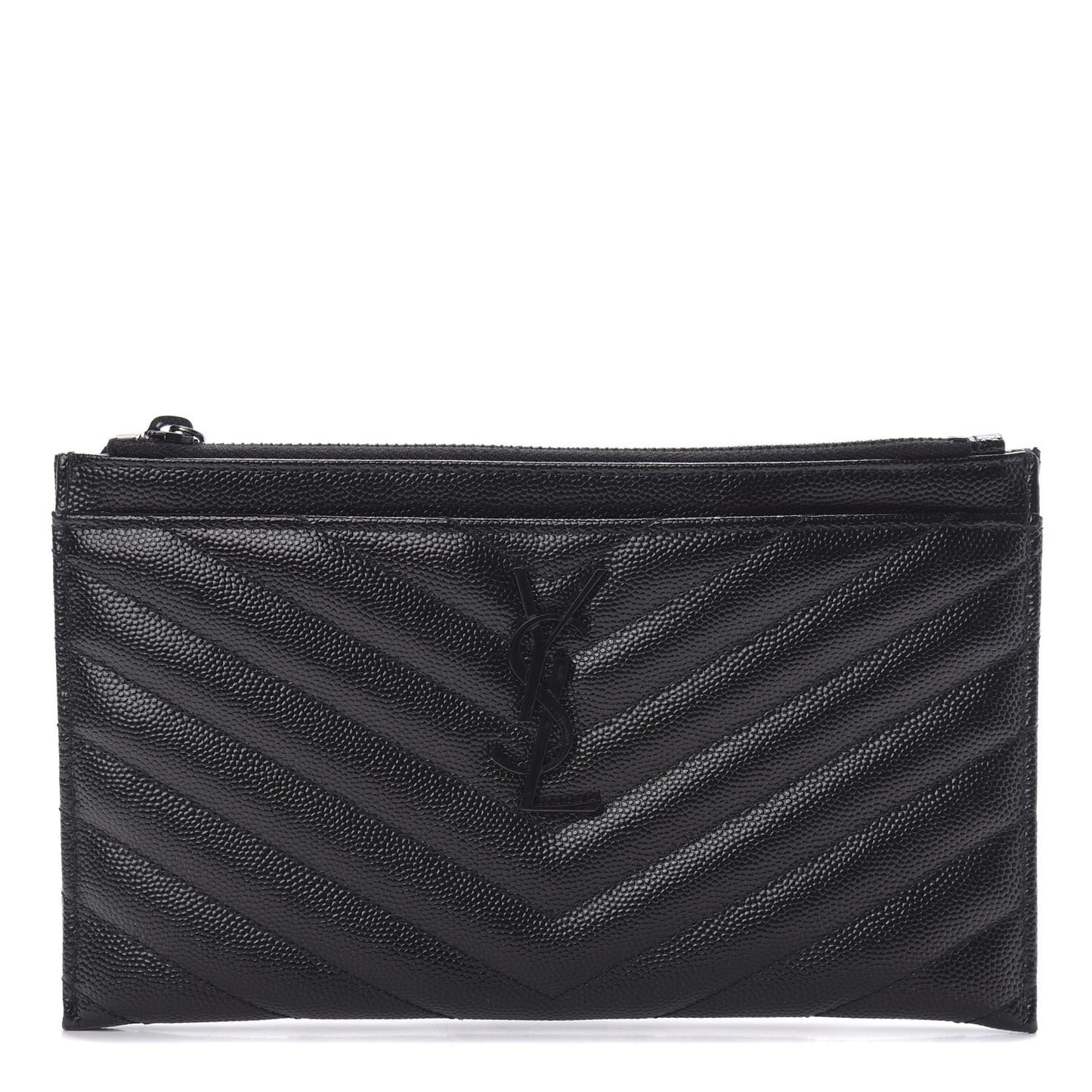 Grain De Poudre Chevron Monogram Bill Pouch Black
