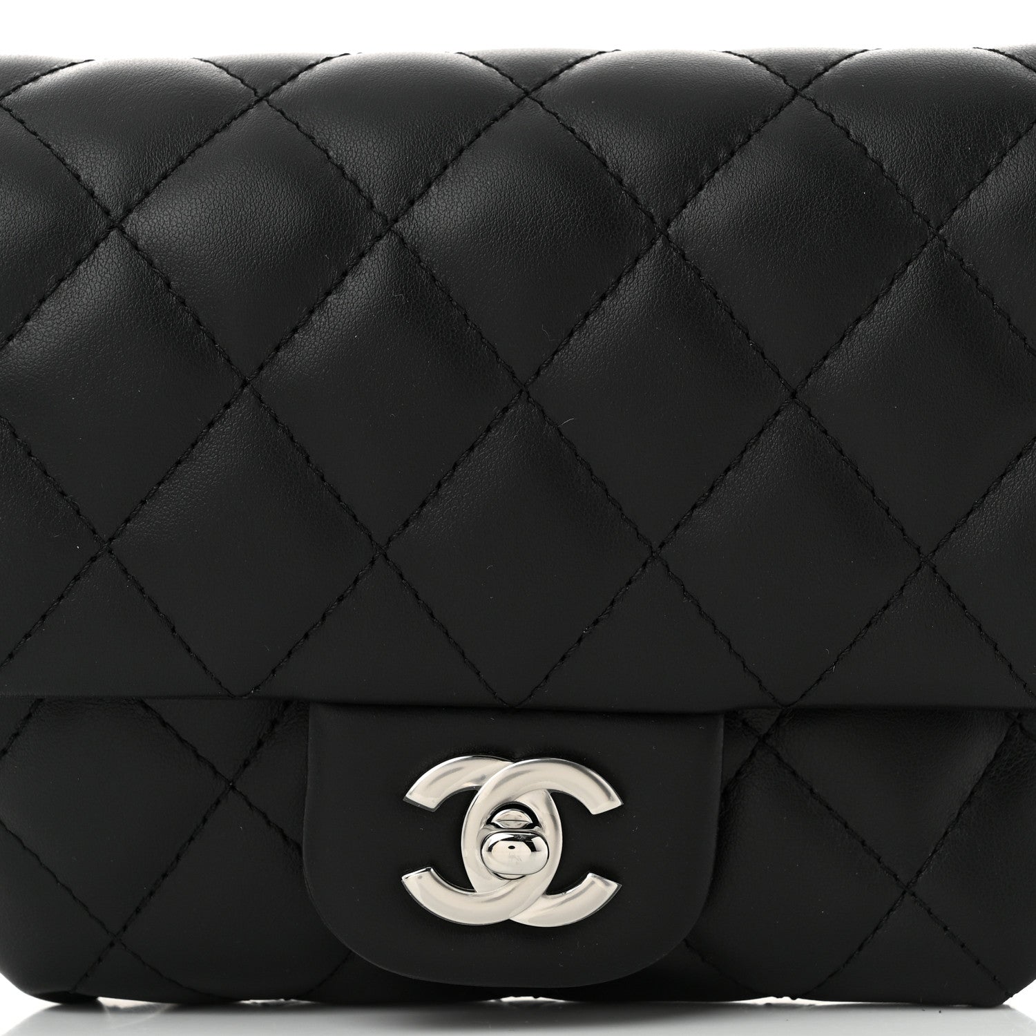 Chanel Calfskin Quilted CC Uniform Flap Belt Bag Black 9 of 11