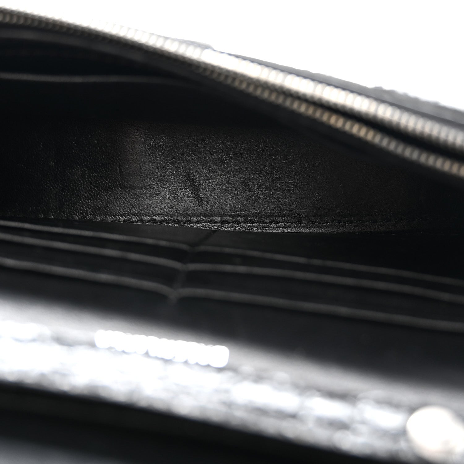 Balenciaga Shiny Calfskin Monochrome Crocodile Embossed Hourglass Chain Bag Black 5 of 12
