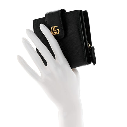 Gucci Dollar Calfskin GG Marmont French Wallet Black 2 of 7