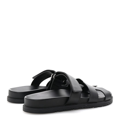 Hermes Calfskin Womens Chypre Sandals 39 Black 5 of 10