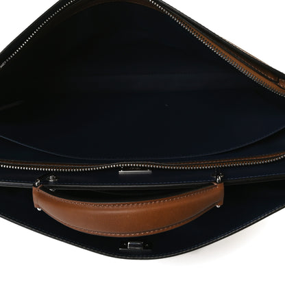 Fendi Smooth Calfskin FF Embossed Sfumate Large Mens Peekaboo Iconic Essential Satchel Cuoio 6 of 20