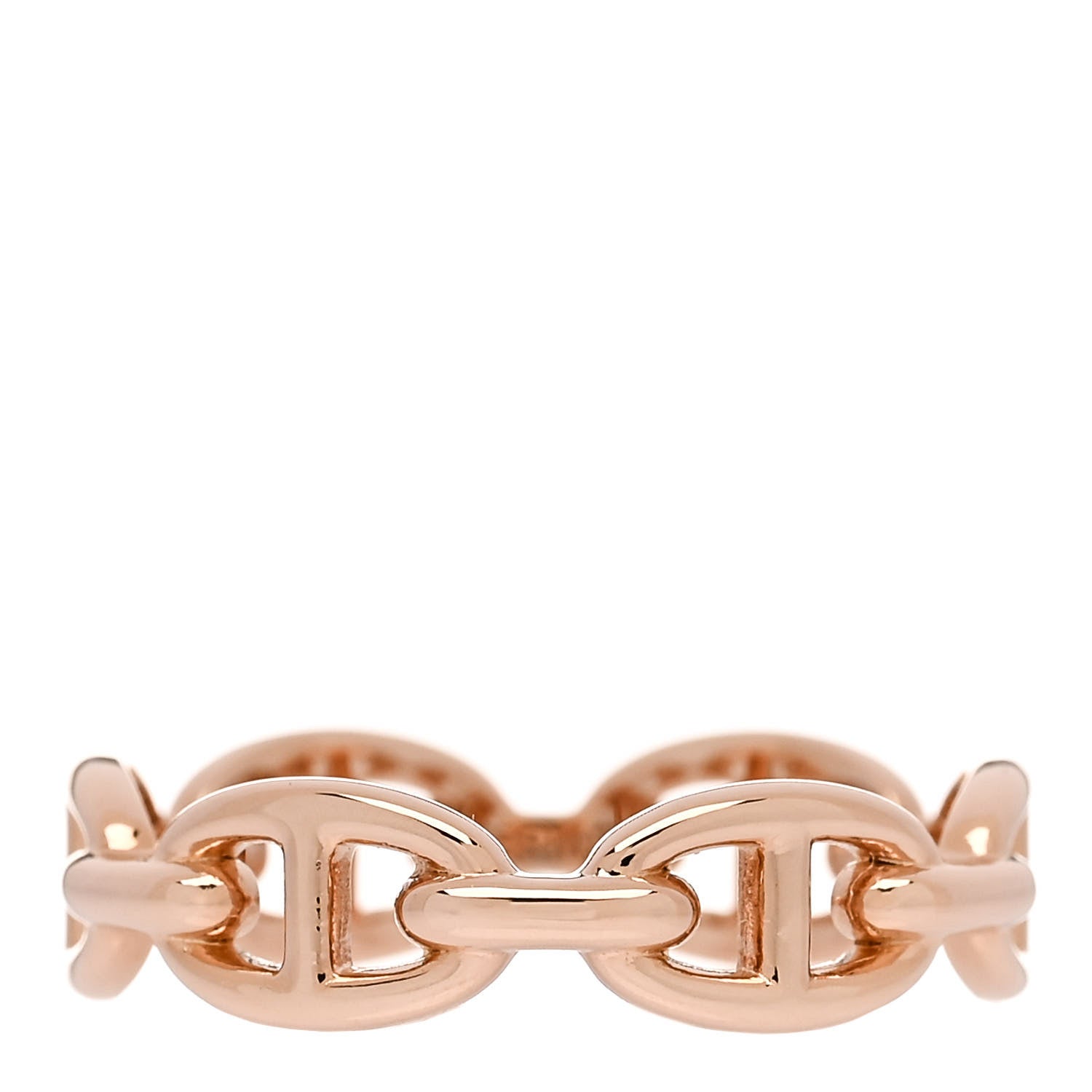 Hermes 18K Rose Gold PM Chaine d'Ancre Enchainee Ring 59 8.75 1 of 8