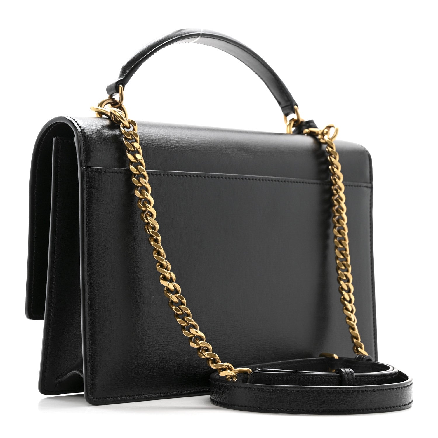 Saint Laurent Smooth Calfskin Medium Monogram Sunset Satchel Black 3 of 10