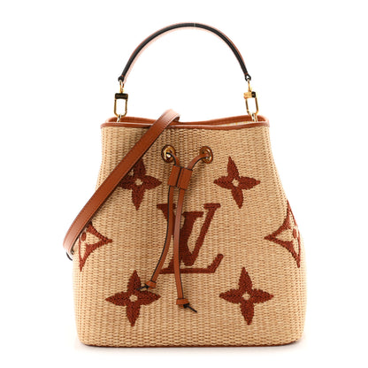 Louis Vuitton Raffia Calfskin Monogram Neonoe MM Tan 1 of 10