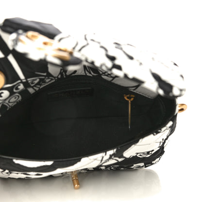 Chanel Canvas Printed Deer Coco Mini Single Flap White Black 8 of 14