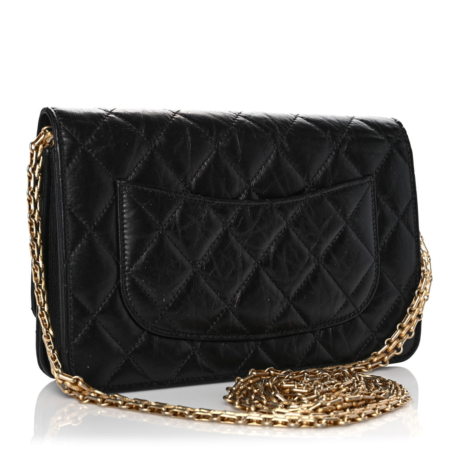 Chanel Aged Calfskin Quilted Reissue Wallet On Chain WOC Black 3 of 11