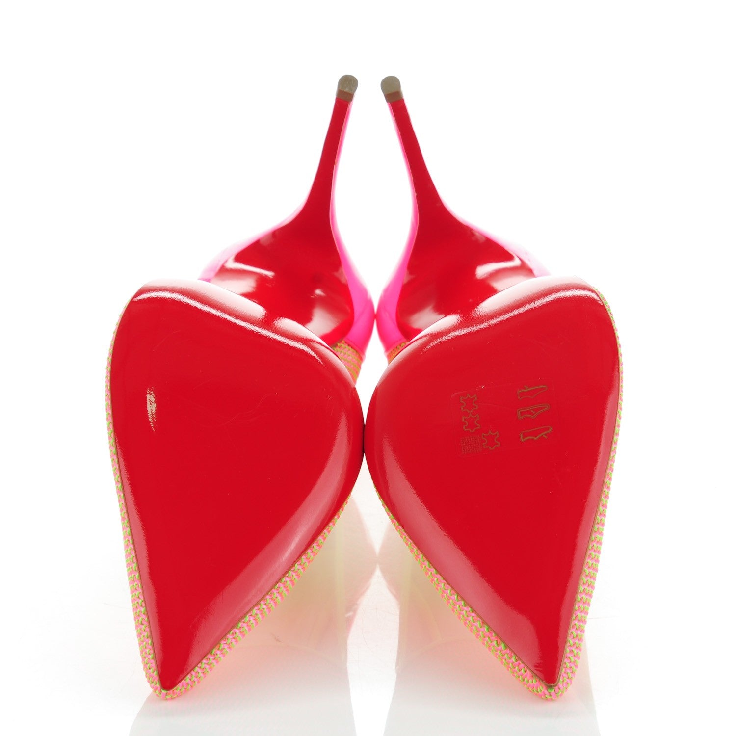 Christian Louboutin Lace Patent Raphia Follies 100 Pumps 38.5 Shocking Pink 5 of 9