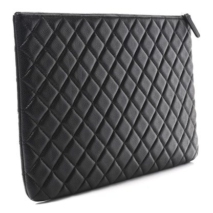 Chanel Caviar Quilted Large Cosmetic Case Black 3 of 7