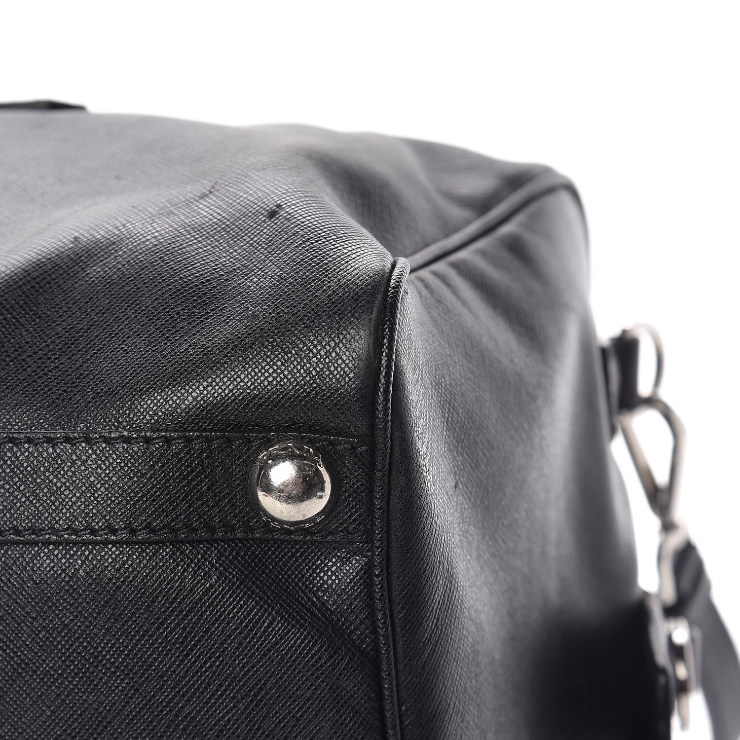 Prada Saffiano Duffle Travel Bag Black 16 of 18
