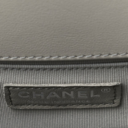 Chanel Calfskin Chevron Quilted Medium Boy Flap Grey 6 of 11