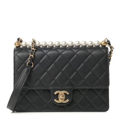 Chanel Lambskin Quilted Small Chic Pearls Flap Black 1 of 14
