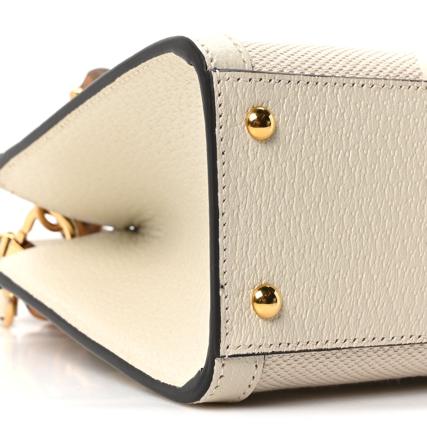 Monogram Jumbo GG Textured Dollar Calfskin Web Mini Diana Tote Bag Off White