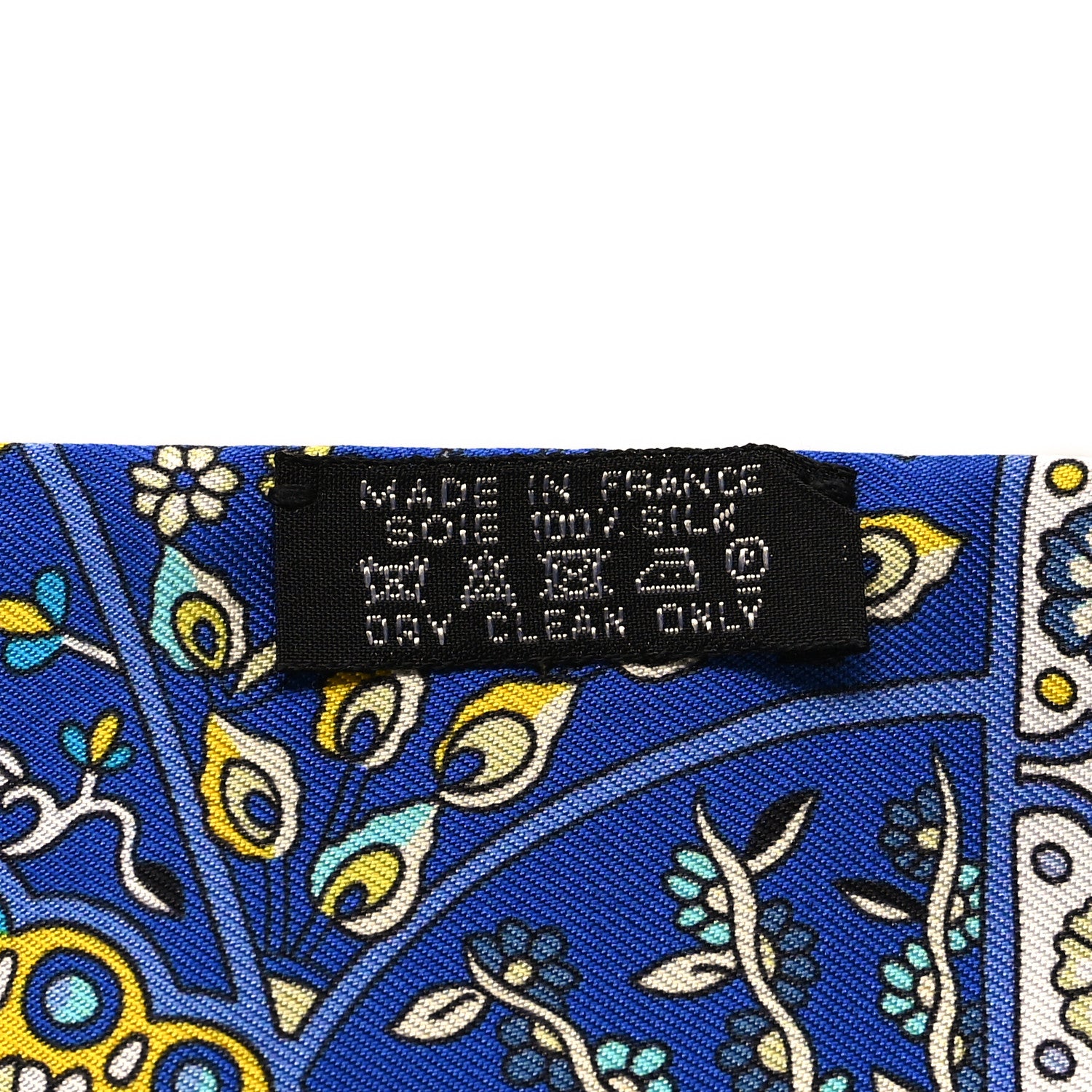 Hermes Silk Au Pays Des Oiseaux Fleurs Twilly Bleu Dur Jaune Vif Turquosie 3 of 4