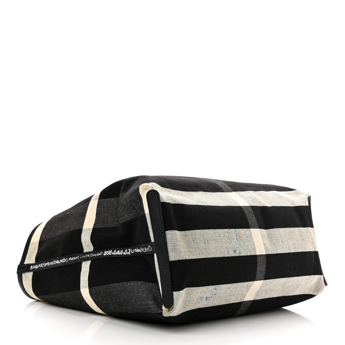 Coated Canvas Mega Check Sketchbook Medium Reversible Doodle Tote Black