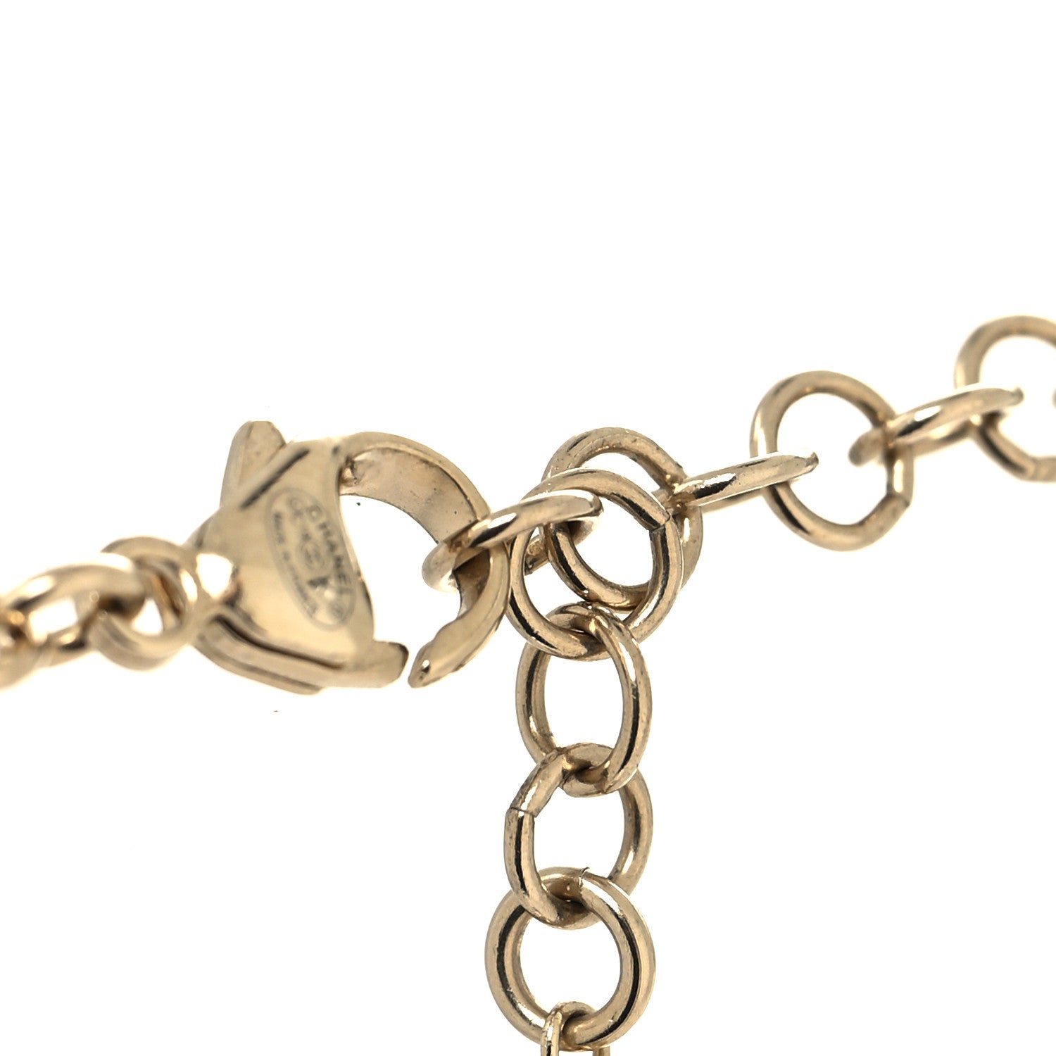 Chanel Crystal Pearl CC Long Multistrand Necklace Gold 4 of 5