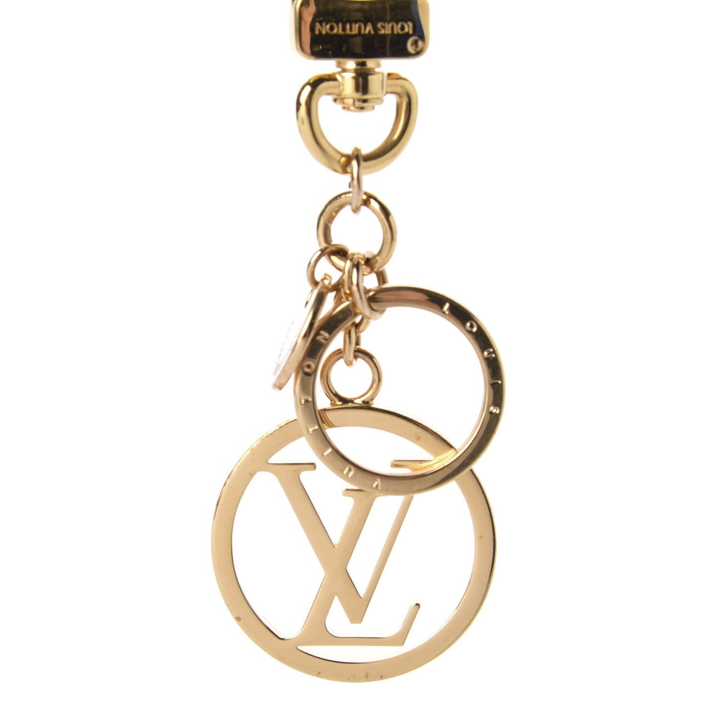 LV Circle Bag Charm Key Holder Gold