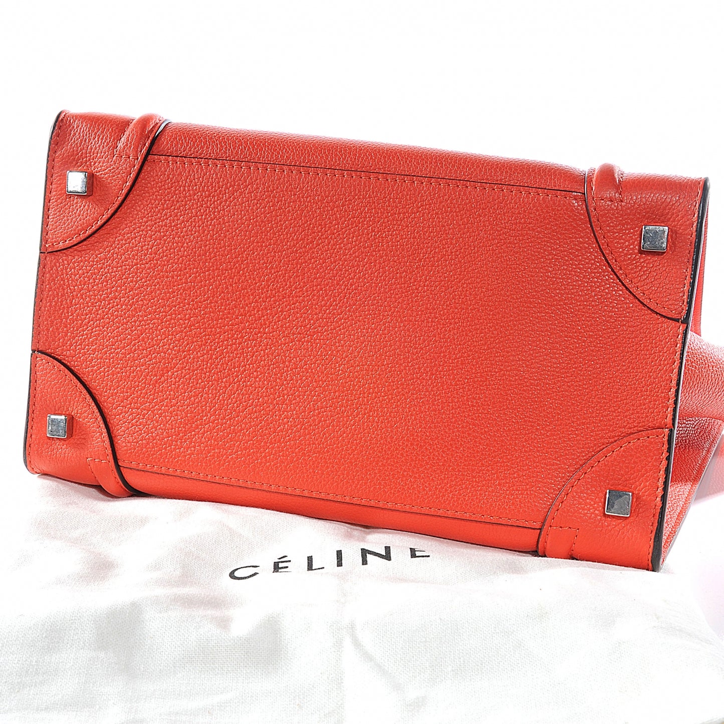 Drummed Calfskin Mini Luggage Bag Vermillion