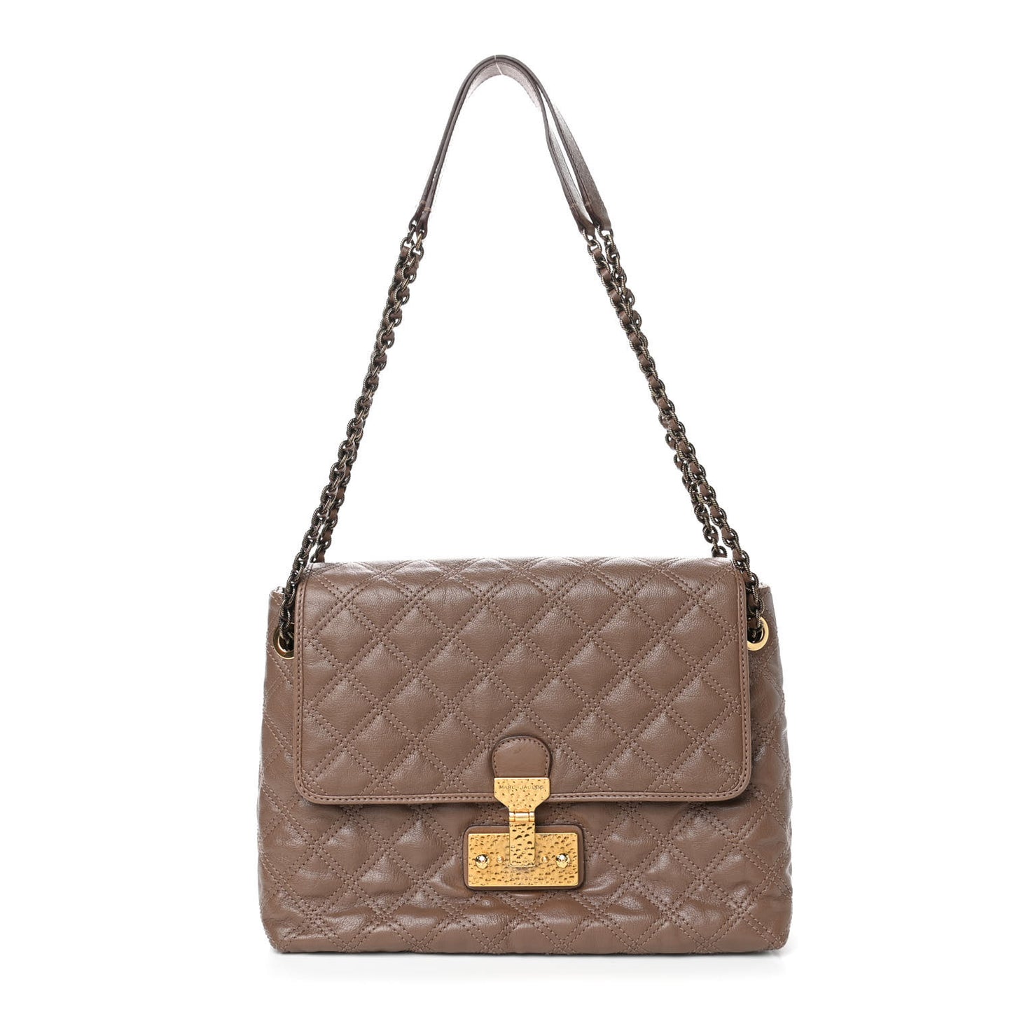 Lacquered Lambskin Baroque The XL Single Flap Truffle