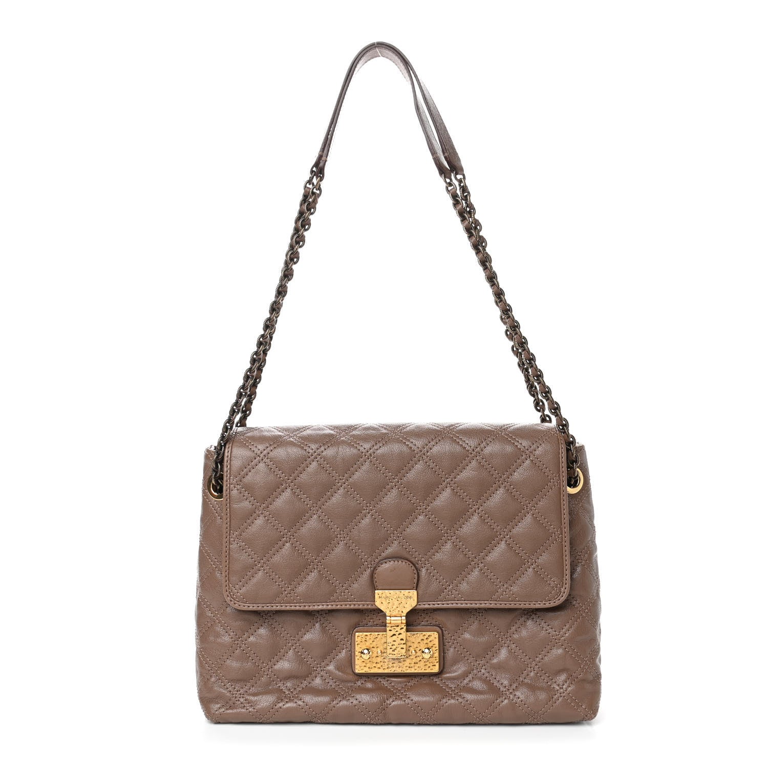 Marc Jacobs Lacquered Lambskin Baroque The XL Single Flap Truffle 1 of 4