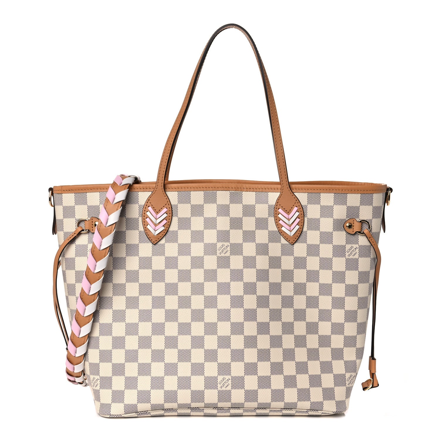 Louis Vuitton Damier Azur Braided Neverfull MM Orange 3 of 12