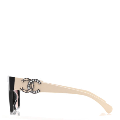 Chanel Acetate Square CC Sunglasses 5456 Ivory Black 3 of 8