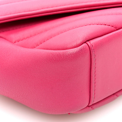 Saint Laurent Calfskin Matelasse Chevron Classic Monogram Baby Chain Bag Fuchsia 8 of 9