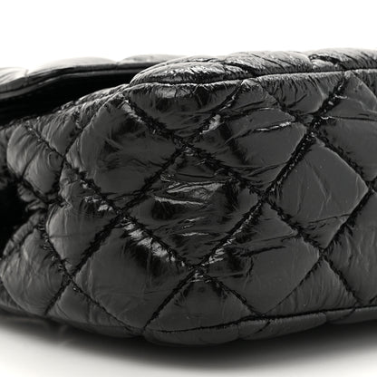 Chanel Shiny Crumpled Calfskin Quilted Medium Double Flap So Black 10 of 11