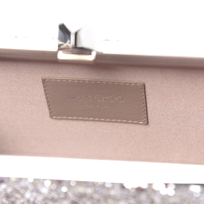 Jimmy Choo Coarse Glitter Celeste Clutch Pink Silver 6 of 9