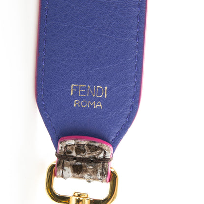 Fendi Shiny Python Vitello Dolce Strap You Asfalto Blue Neon 4 of 4