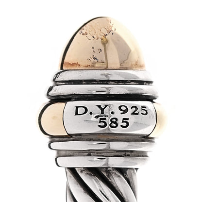David Yurman Sterling Silver 14K Yellow Gold 5mm Cable Classics Dome Bracelet 3 of 4