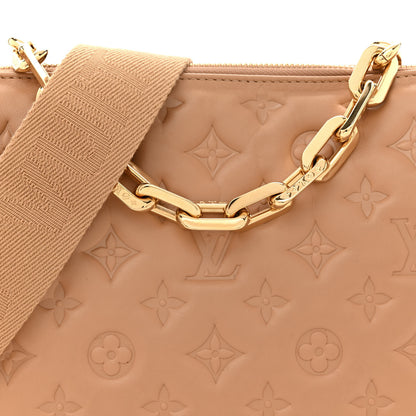 Louis Vuitton Lambskin Embossed Monogram Coussin PM Camel 8 of 14