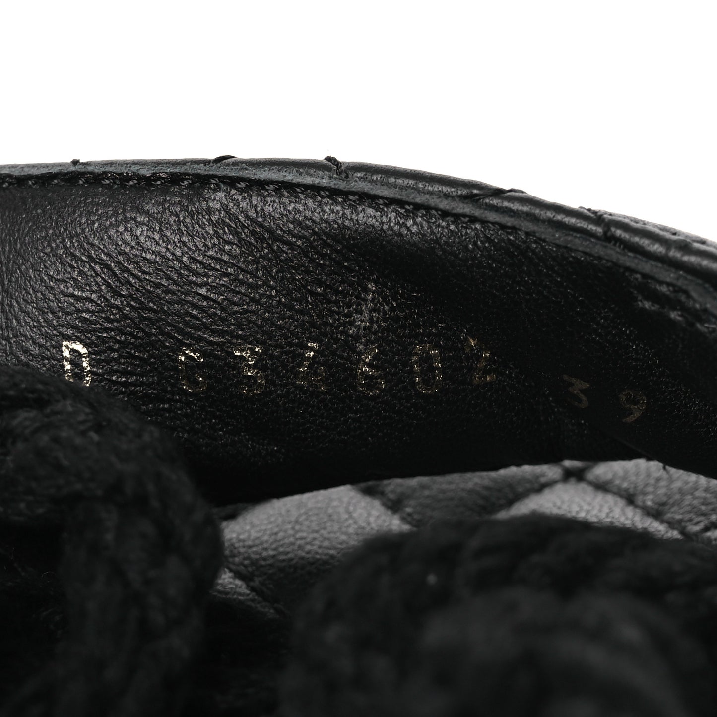 Cord Lambskin Quilted Logo Sandals 39 Black
