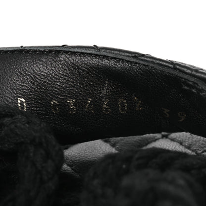 Chanel Cord Lambskin Quilted Logo Sandals 39 Black 10 of 12