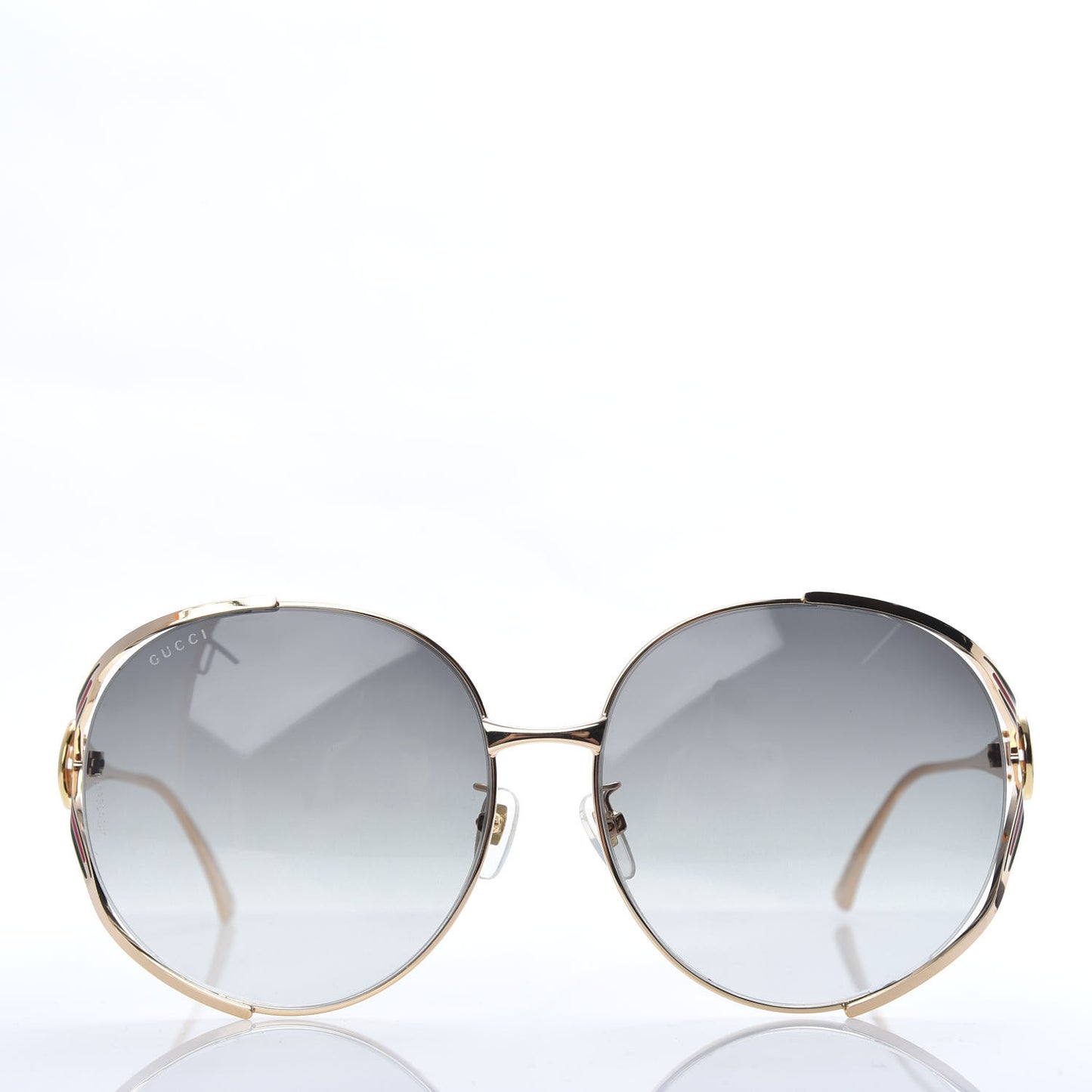 Metal Oversized Round Frame GG0225S Sunglasses Gold