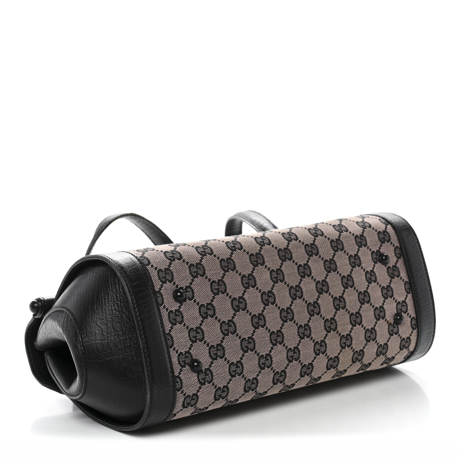 Gucci Monogram Bamboo Bullet Handbag Black 4 of 14