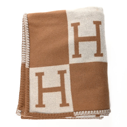 Hermes Wool Cashmere Avalon Blanket Ecru Camel 1 of 3