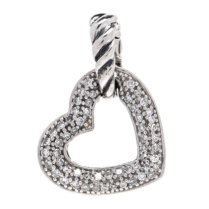 David Yurman Sterling Silver Diamond Pave Heart Pendant 2 of 8