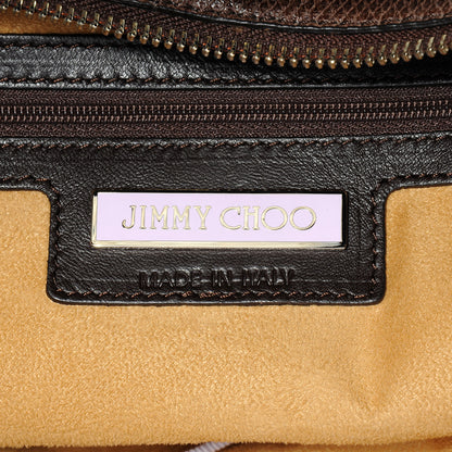 Jimmy Choo Karung and Elaphe Snake Blythe L Tote Brown 6 of 7