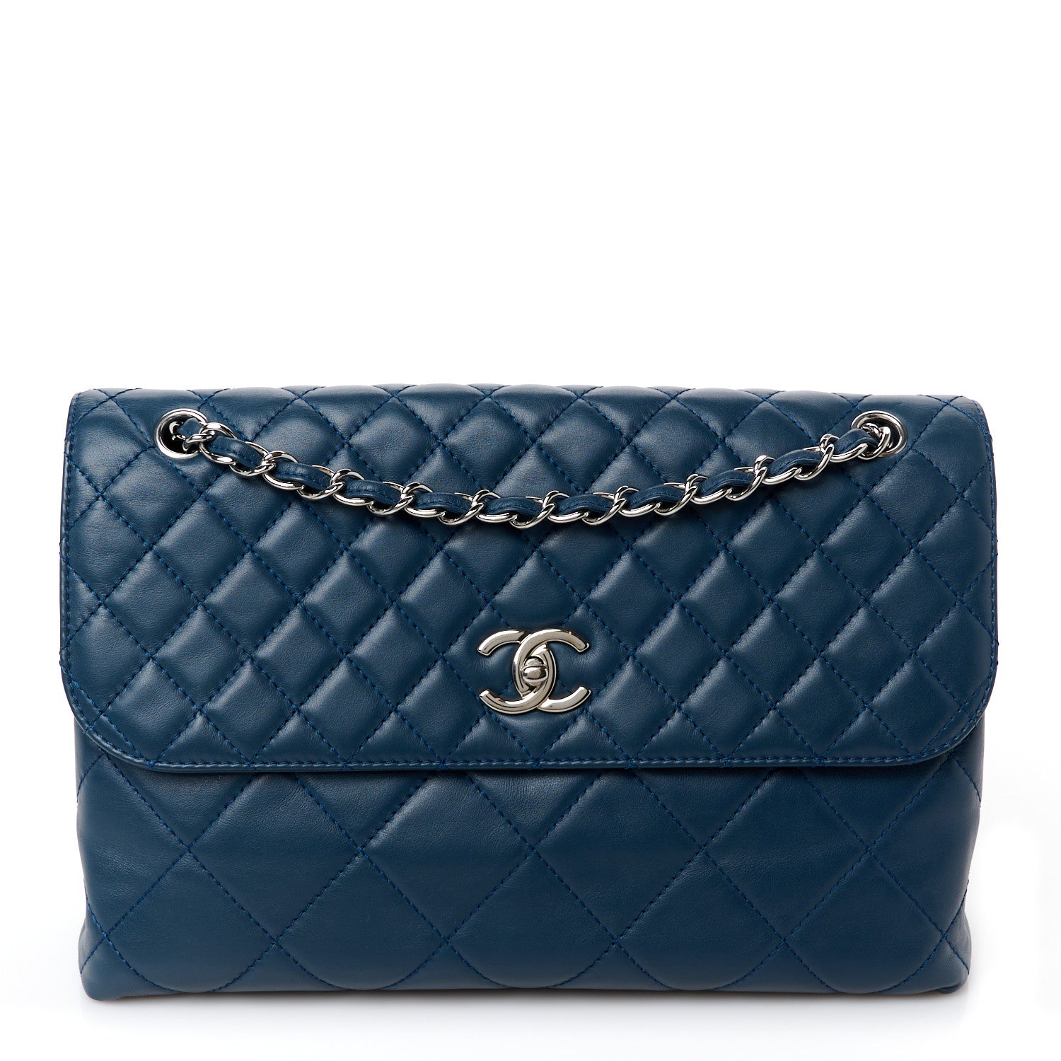 Chanel Calfskin Quilted In the Business Flap Dark Navy Blue 1 of 11