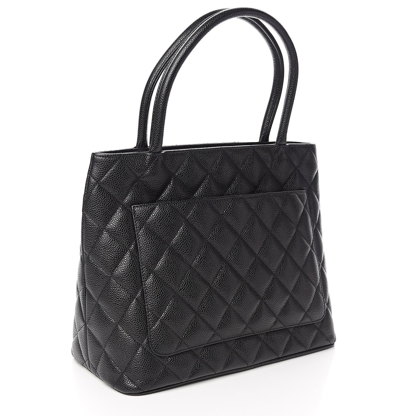 Caviar Quilted Medallion Tote Black