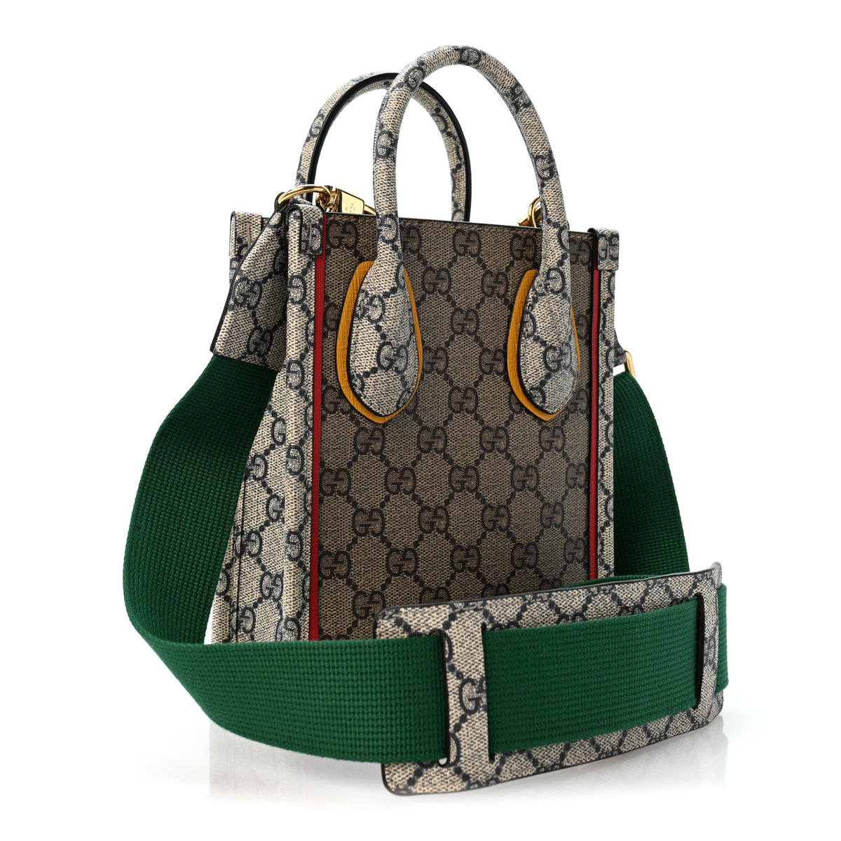 Gucci GG Supreme Monogram Exquisite Mini Vertical Tote Beige Ebony Blue Crop Live Red 3 of 12