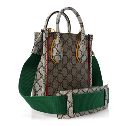 Gucci GG Supreme Monogram Exquisite Mini Vertical Tote Beige Ebony Blue Crop Live Red 3 of 12