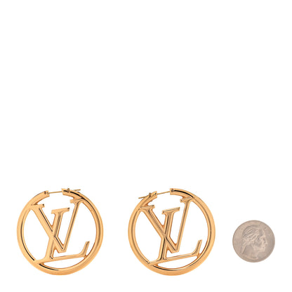 Louis Vuitton Metal Louise Hoop Earrings Gold 2 of 6