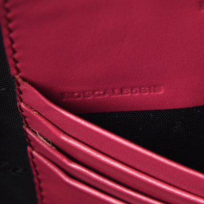 Burberry Signature Grain Calfskin Check Embossed Peyton Crossbody Clutch Bag Vibrant Fuchsia 7 of 9